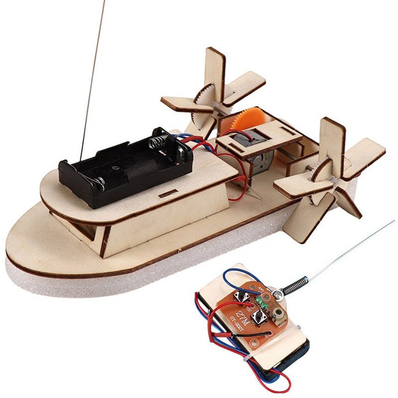 Kit De Bricolage Pour Enfants, Artisanat En Bois, Télécommande, Construction, Roue À Pagaie, Bateau, Navigation, Modèle D'assemblage, Jouets Éducatifs, Décoration De La Maison