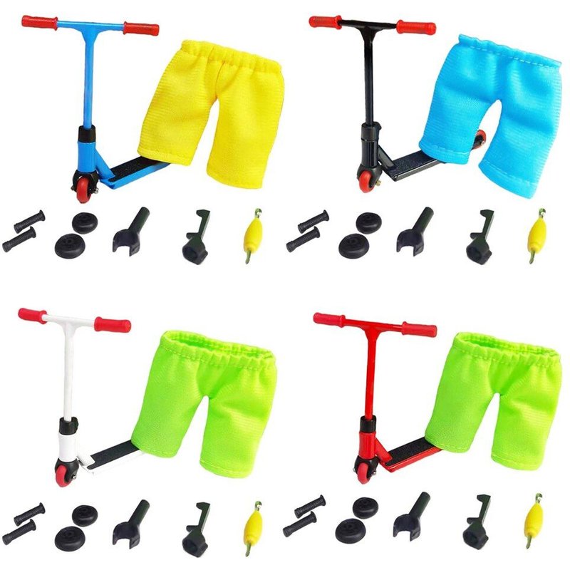 Mini Trottinette À Doigt Avec Pantalon, Kit D'accessoires, Jouet De Skateboard, Développement Éducatif Sensoriel Pour Enfants