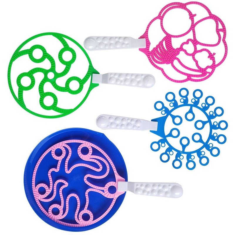 Bâtonnets À Bulles En Plastique, Jouets Éducatifs Pour Enfants, Outils De Fabrication De Bulles En Plastique (Anneau + Cercle + Poulpe + Bulle De Fruits + Disque À Bulles) 5 Pièces