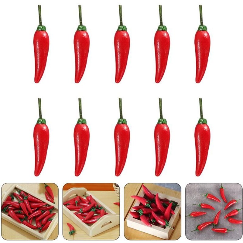 Faux Légumes Décoratifs Artificiels En Forme De Poivre, 10 Pièces, Ornement Miniature Pour Maison De Dolly, Jouet Éducatif Pour Enfants