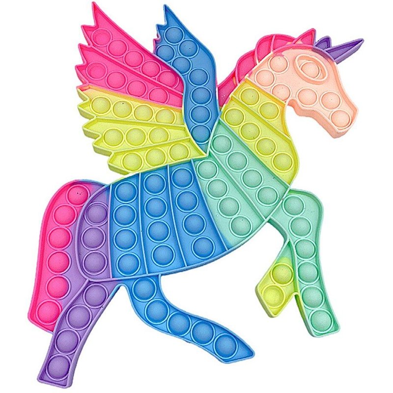 Bulle À Pousser Arc-En-Ciel, Animal Fidget Toys, Jouets À Bulle À Pousser Sensoriel En Forme De Cheval, Autisme Besoins, Compression Sensorielle, Soulage Le Stress, Nouvelle Collection 2021