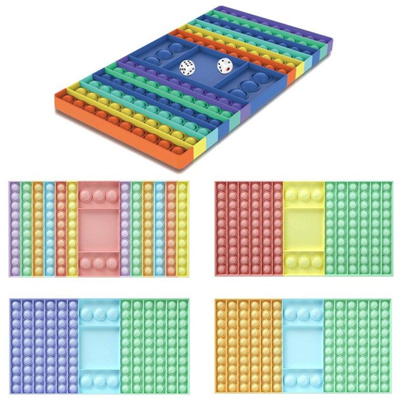 Grand Jeu D'échecs Arc-En-Ciel, Jouets Sensoriels, Anti-Stress, Interactif, Jeu De Fête