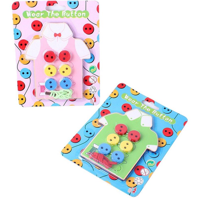 Jouets Éducatifs Montessori Pour Enfants, Planche De Laçage De Perles, Jouet En Bois Pour Enfants En Bas Âge, Jouets Éducatifs À Coudre Sur Les Boutons
