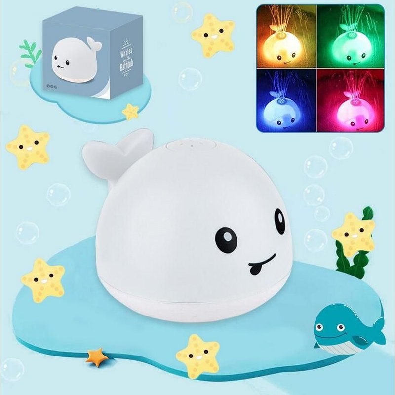 Jouet Bain D'eau Électrique Induction Jouets De Pulvérisation Avec Lumière Clignotante Pour Enfant Garçons Filles - Blanc
