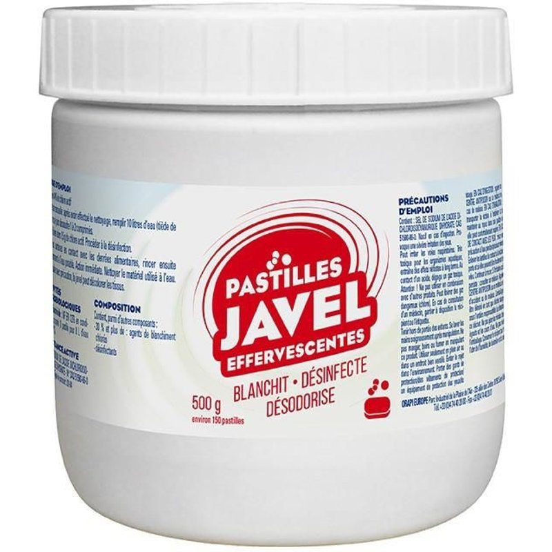 boîte 500 g Javel pastilles effervescentes x150