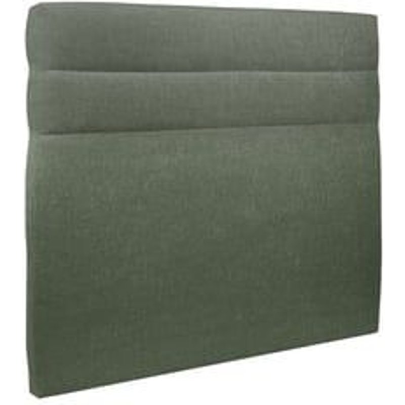 Tete De Lit Lignes Tissu Vert L 135 Cm - Ep 10 Cm Rembourre