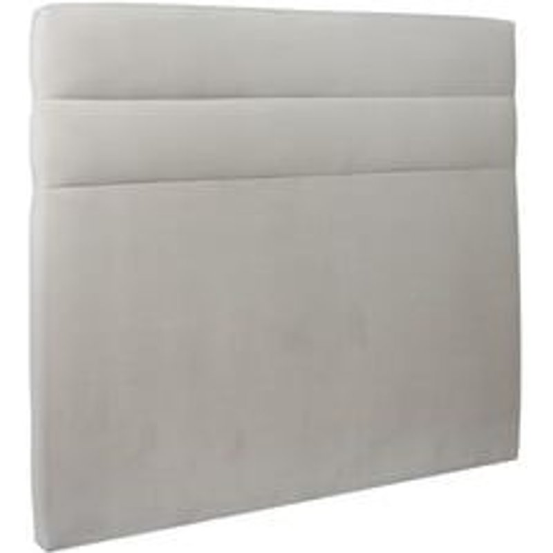 Tete De Lit Lignes Velours Gris Clair L 135 Cm - Ep 10 Cm Rembourre