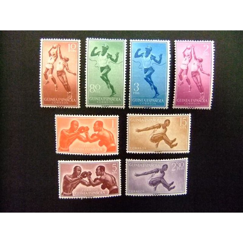 Ar Guinée Espagnole 1958 / Sports Divers (Course Boxe Basket Longueur) / Edifil 376 / 383 **