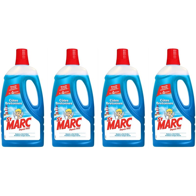 ST MARC Lot de 4 Liquides Multi-Usages Côtes Bretonnes - Nouvelle formule concentrée 1L