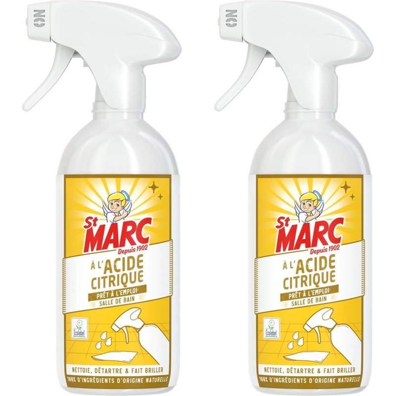 ST MARC Lot de 2 Pistolets prêt à l'emploi à l'Acide Citrique 500 ml
