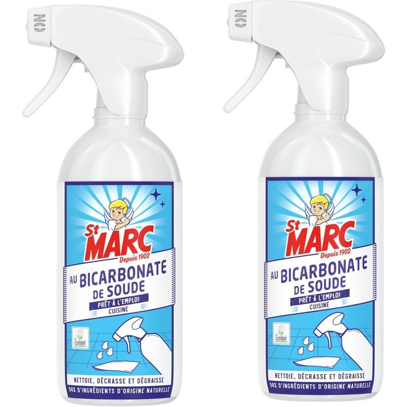 ST MARC Lot de 2 Pistolets prêt à l'emploi au Bicarbonate de Soude 500 ml