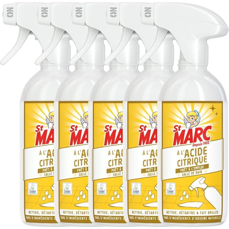 ST MARC Lot de 5 Pistolets prêt à l'emploi à l'Acide Citrique 500 ml