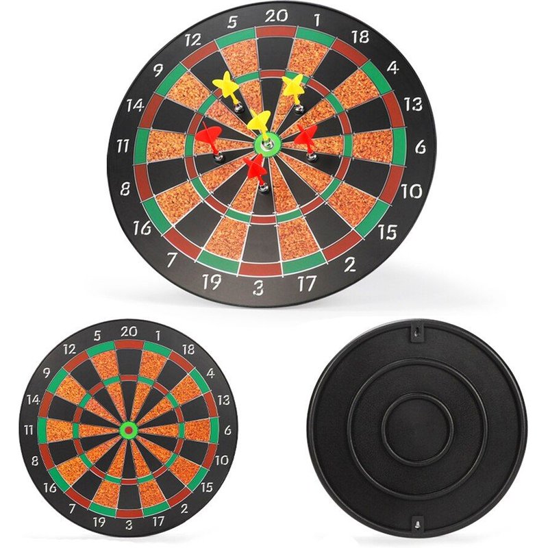 Jeu de fléchettes en acier, ensemble de jeu de fléchettes, suspendu au mur, double face, pour l'intérieur et l'extérieur, épais