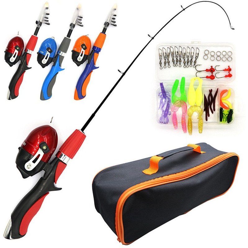 Ensemble De Cannes À Pêche Télescopiques, Kit De Canne À Pêche Portable, Légère Et Confortable, Pour Débutants Et Enfants