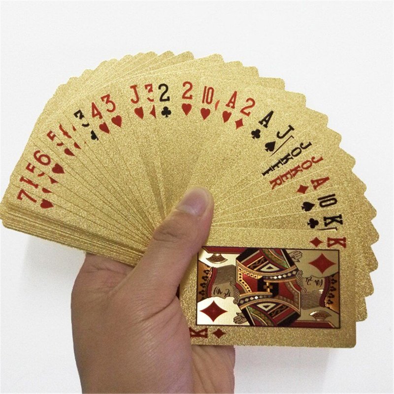 Cartes De Jeu En Plastique Résistantes À L'eau,En Pvc, Doré, Feuille D'or, Pour Le Poker, Jeu De Société, Deck,