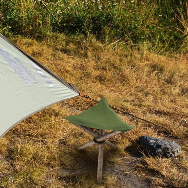 Tabouret De Randonnée Pliable Réutilisable, 1 Lot, Accessoires De Pique-Nique, Gain De Place, Tissu Pliant Pour Le Camping