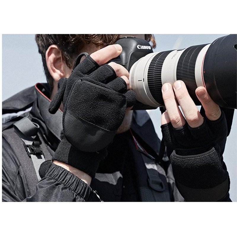 Gants sans doigts, 1 paire de gants d'hiver, coupe-vent, photographie d'extérieur, écran tactile