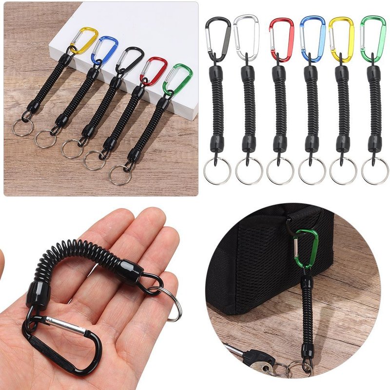 Corde Élastique Rétractable Tactique À Ressort, Outil De Sécurité Pour Randonnée En Plein Air Camping, Porte-Clés De Téléphone Anti-Perte