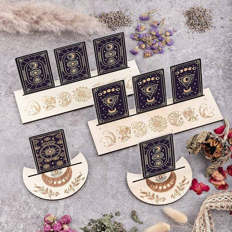 Support De Cartes En Bois Pour Tarot, 2 Pièces, Créatif, Affichage D'autel, Fournitures Wiccan, Accessoire De Jeu De Société