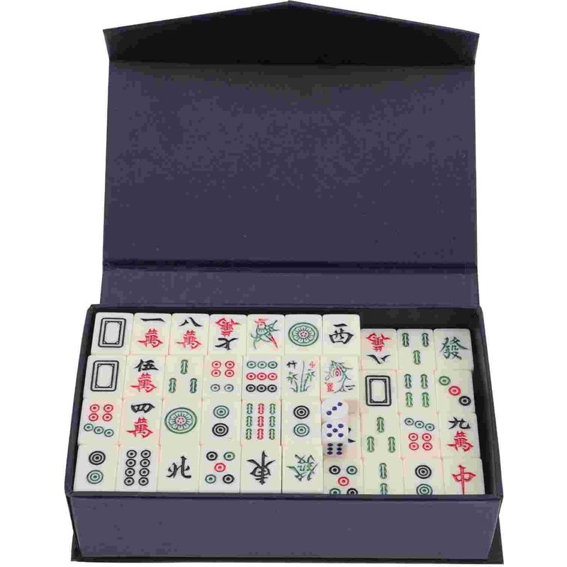 Jeu De Société Mini Mahjong, 1 Ensemble, Avec Boîte De Rangement, Pour Fête En Famille