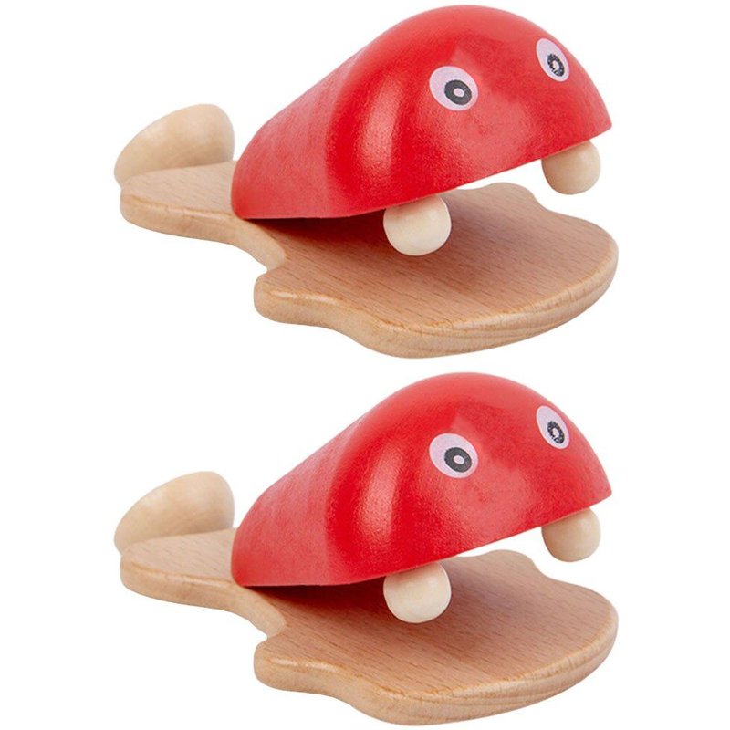 Jouet En Bois En Forme De Poisson, 2 Pièces, Castagnettes À Clapet, Instruments De Musique En Bois Pour Enfants