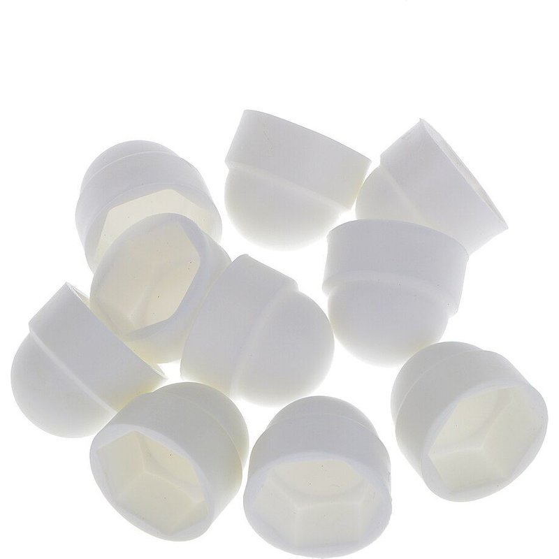 Couvercle D'écrou Et De Boulon En Plastique Blanc M10, 10 Pièces, Boulon De Dôme Hexagonal