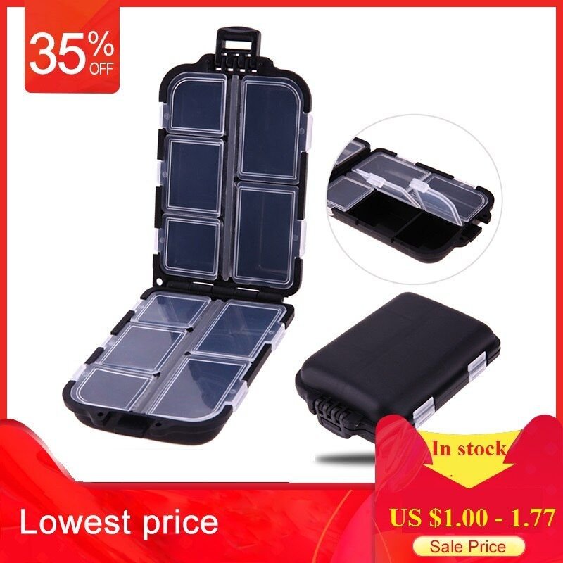 Boîte De Rangement En Plastique, 6/10/12 Compartiments, Boîte De Rangement Pour Leurre, Cuillère, Hameçon, Matériel, Petit Accessoire, Boîte Carrée Pour Hameçon