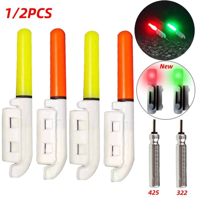 1/2pcs Tige Électronique Bâton Lumineux Led Avec Batterie Amovible De Flotteur Imperméable S'attaquer Nuit S'attaquer En Plastique