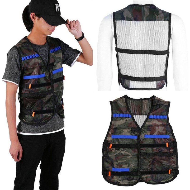 Gilet Tactique Militaire Pour Hommes 54x47cm, Armure Molle De Jeu De Guerre, Gilet De Chasse Pour Garçons Cs Équipement De Jungle En Plein Air Pour Jeux Nerf Elite