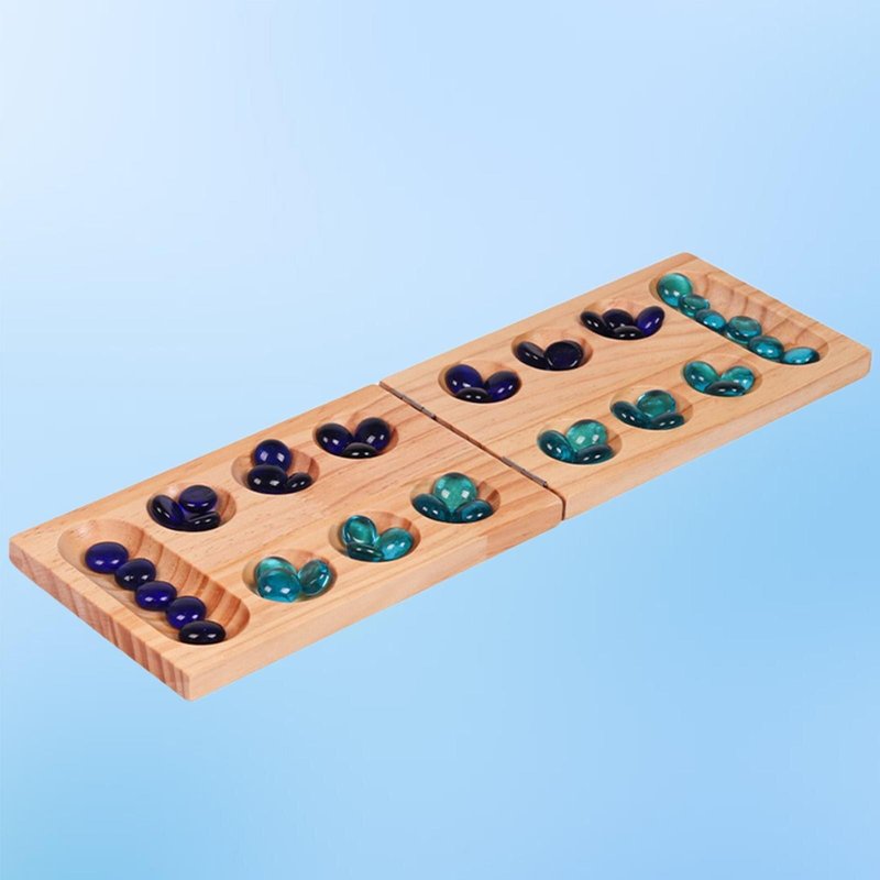 Jeu De Société Mancala En Bois Avec 48 Pierres, Jeu De Stratégie Pour 2 Joueurs, Jeu De Fête Pour Divertissement Et Voyage