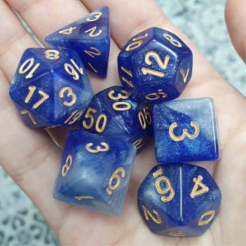 Dés Dichromatiques D4 D6 D8 D10 D12 D20 En Acrylique, Pour Divertissement, Fourniture De Jeux De Société De Table, 7 Pièces/Ensemble
