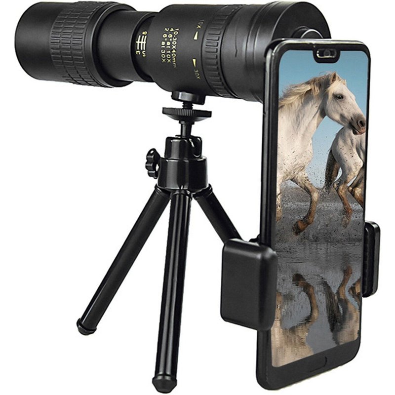 Télescope monoculaire à Zoom Super téléobjectif 4K 10-300x40mm, étanche à l'humidité, pour téléphones intelligents, observation des oiseaux, chasse, Camping