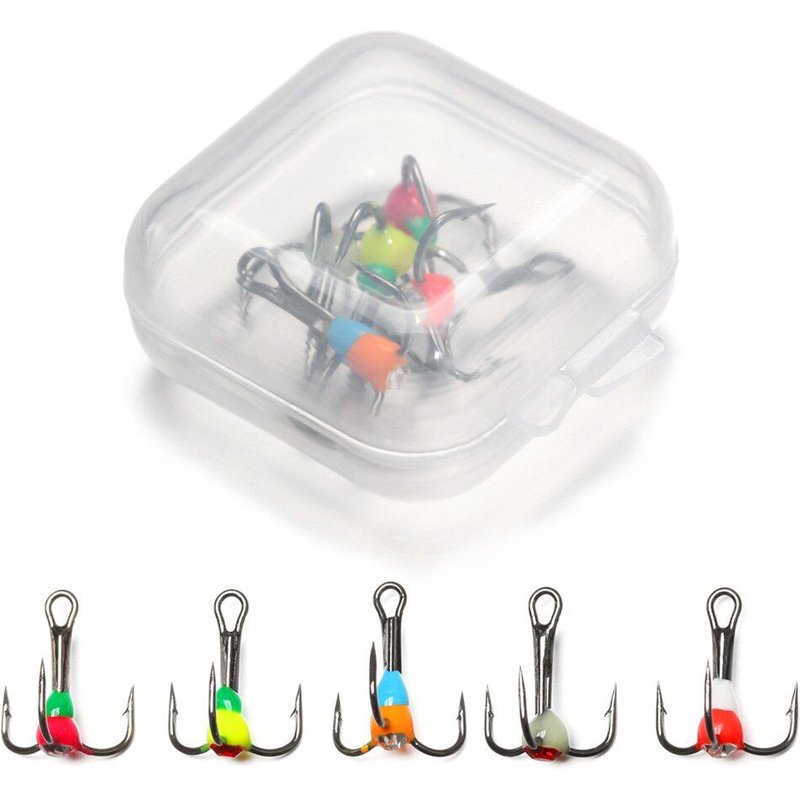 Nouveaux Hameçons De Pêche Durables En Acier À Haute Teneur En Carbone, Sur Glace, En Fer Barbelé, Avec Oeil De Diamant, 5 Pièces