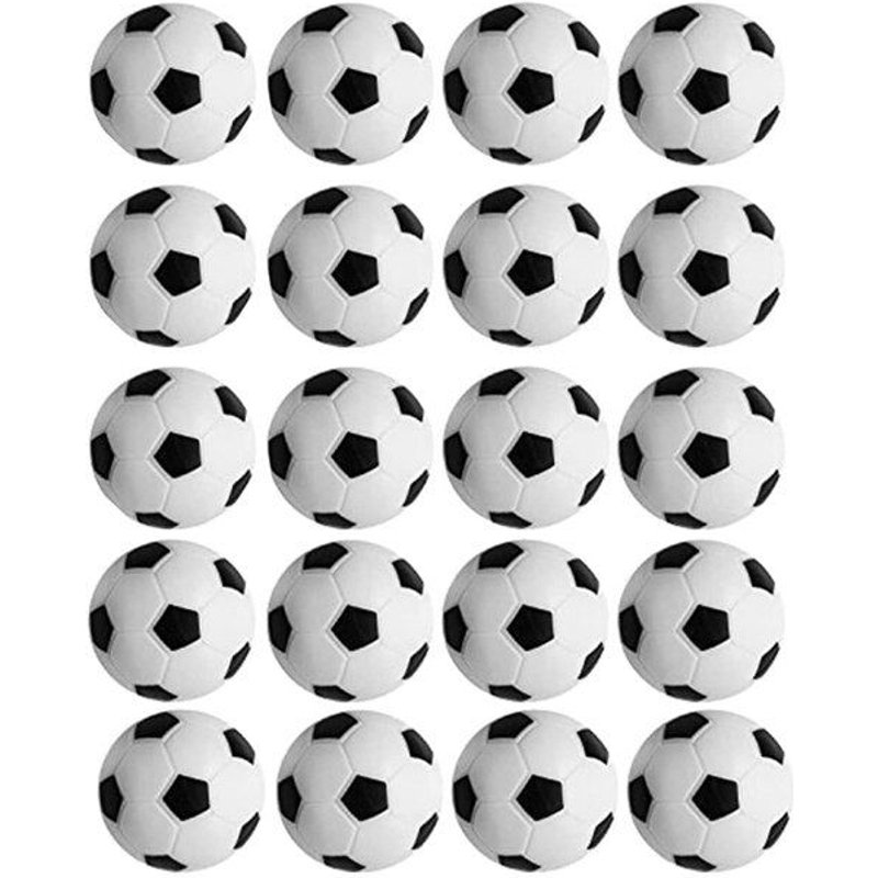 NOUVEAU Baby-Foot Football Jeu Baby-Foot Machine En Plastique Accessoires Lot De 20 (Noir et Blanc, 32Mm/1.26 Pouces)