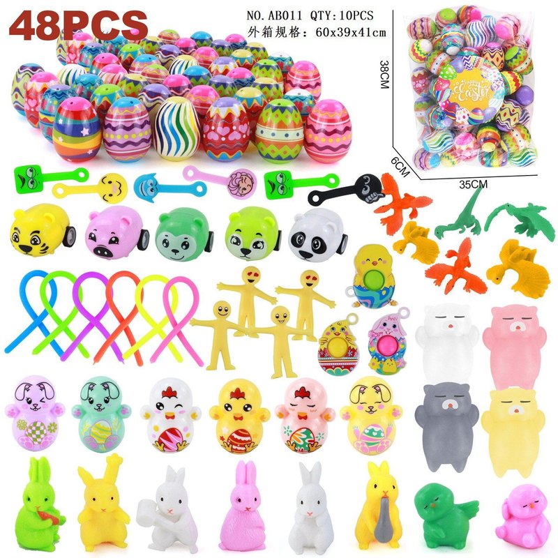 Jouets Oeufs De Pâques Pour Enfant, 12 Pièces/16 Pièces/18 Pièces/24 Pièces/32 Pièces/36 Pièces/48 Pièces/96 Pièces, Jouets De Décompression, Lapin De Pâques, Divertissement