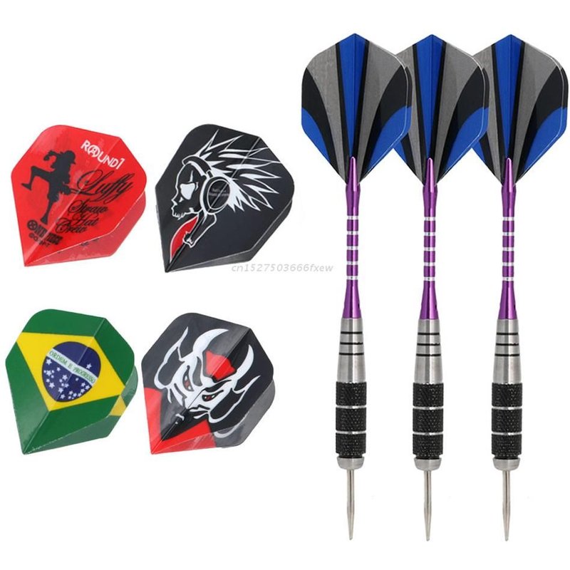 Fléchettes moletées en aluminium nickelé noir, 3 pièces, arbres, jolis vols, nouveau