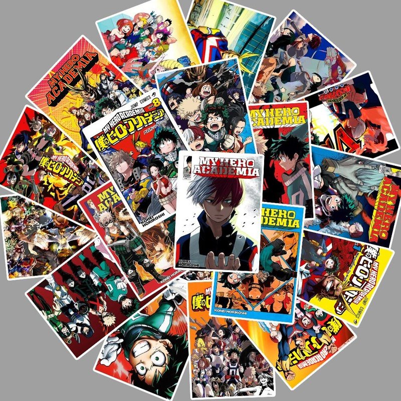 Autocollants japonais Anime My Hero Academia pour Fans, étiquette de voiture, ordinateur portable, sac à dos de vélo, bricolage, jouet en PVC étanche, 25 pièces/lot