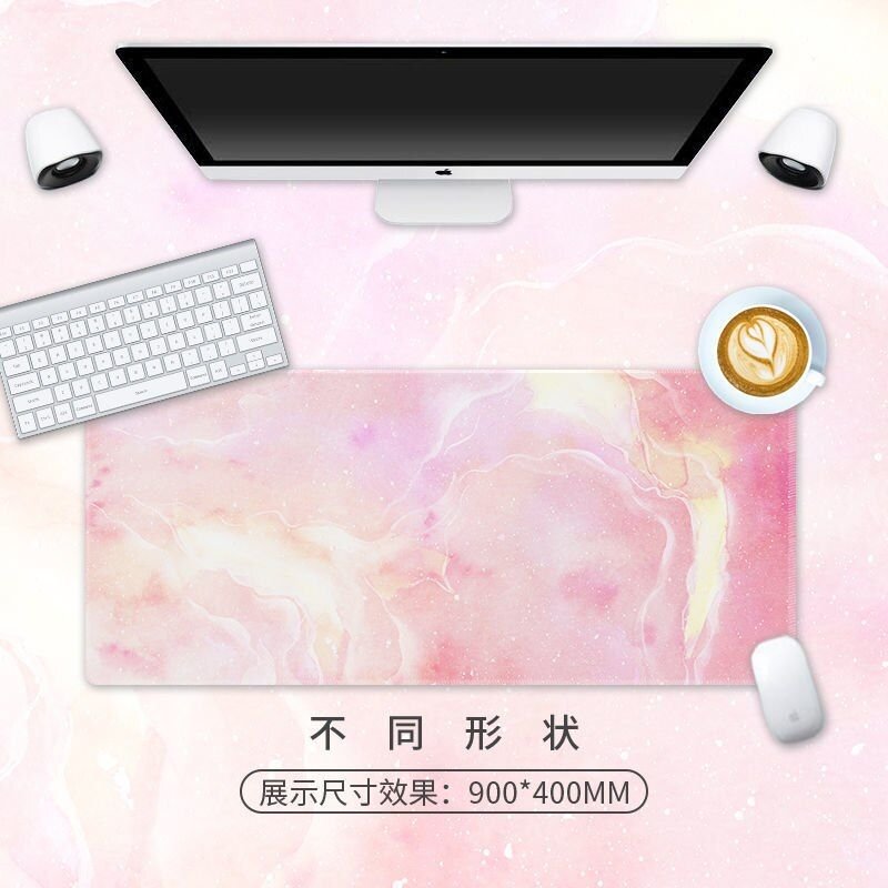 Tapis de souris et clavier de bureau couleur créative, boîte de verrouillage, grand tapis en caoutchouc nettoyable, joli tapis de bureau