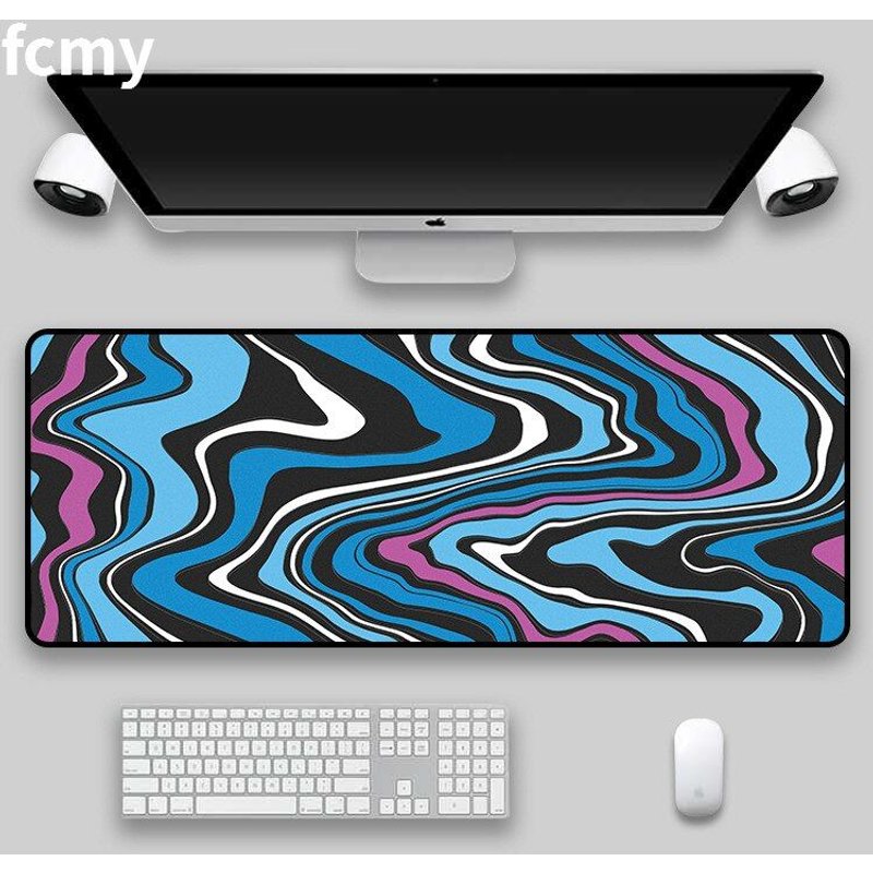 Grand tapis de souris en tissu noir, personnalisé, tapis de Table artistique, de bureau, en caoutchouc, pour Table d'ordinateur