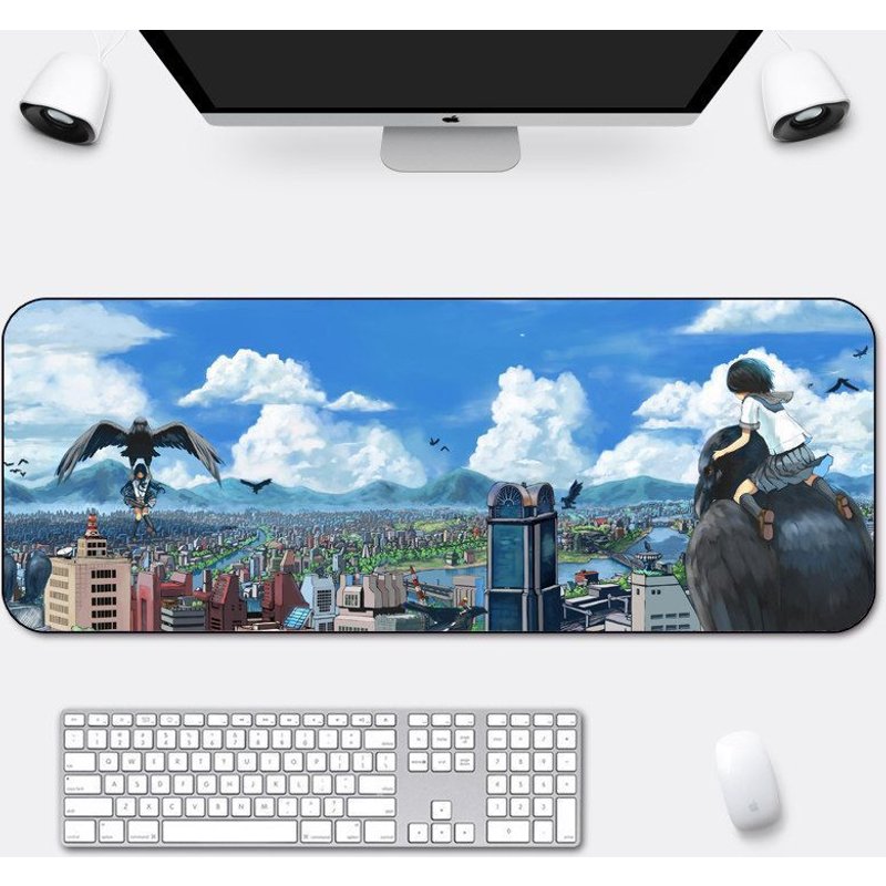 Grand tapis de souris de jeu noir, 800x300, en caoutchouc, pour clavier, bureau, décoration de Table