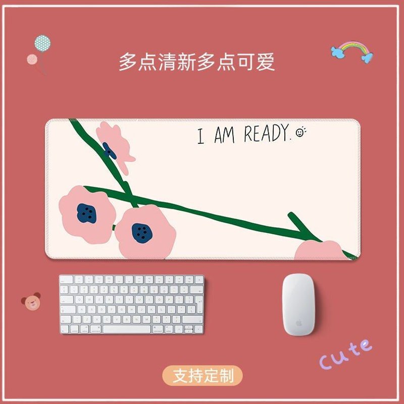 grand tapis de bureau motif fleurs, souris, pour jeu, écriture, étanche, pour ordinateur de bureau