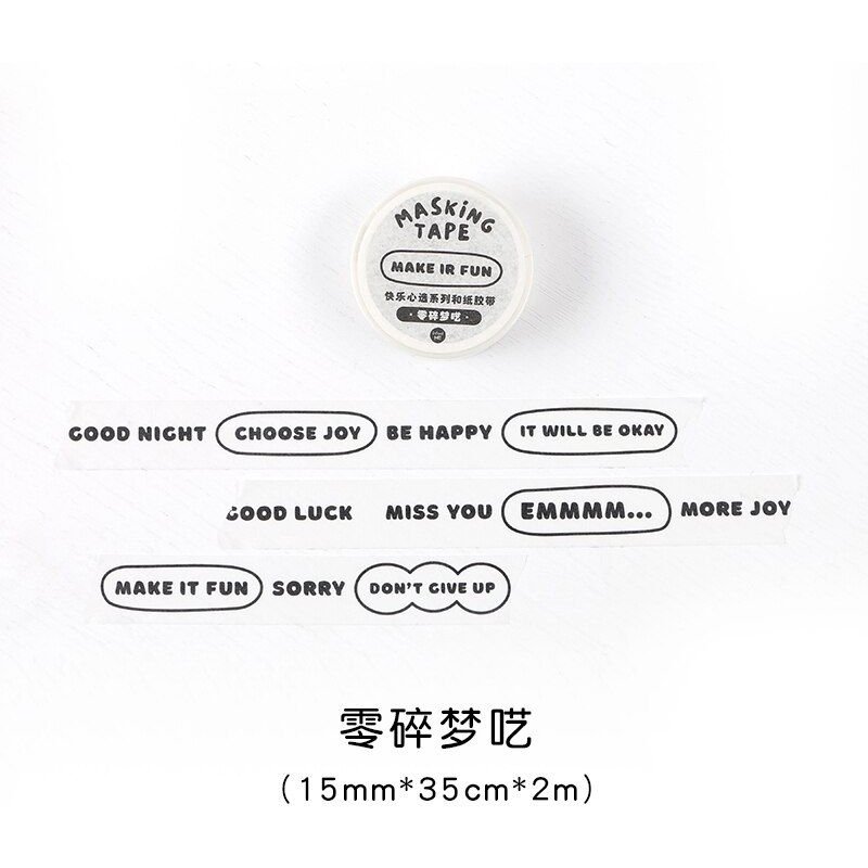 Ruban Adhésif Kawai Washi Pour Scrapbooking, 1 Pièce, Étiquette Autocollante, Pour Masquage, Préféré Des Filles, Papeterie