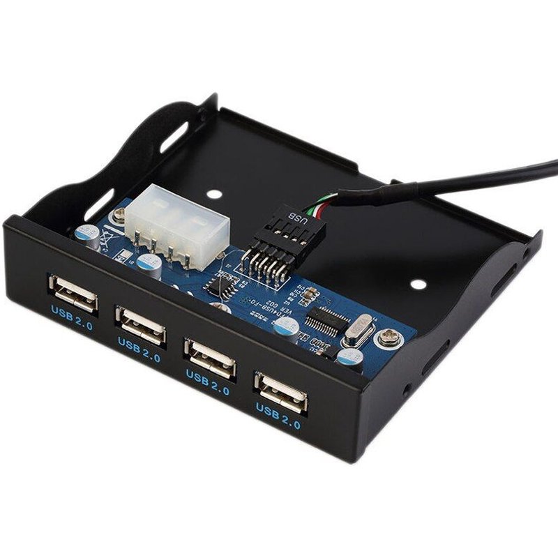 Adaptateur d'extension USB Hub 2.0 Ă 4 Ports, panneau avant, connecteur Portable HA EM88