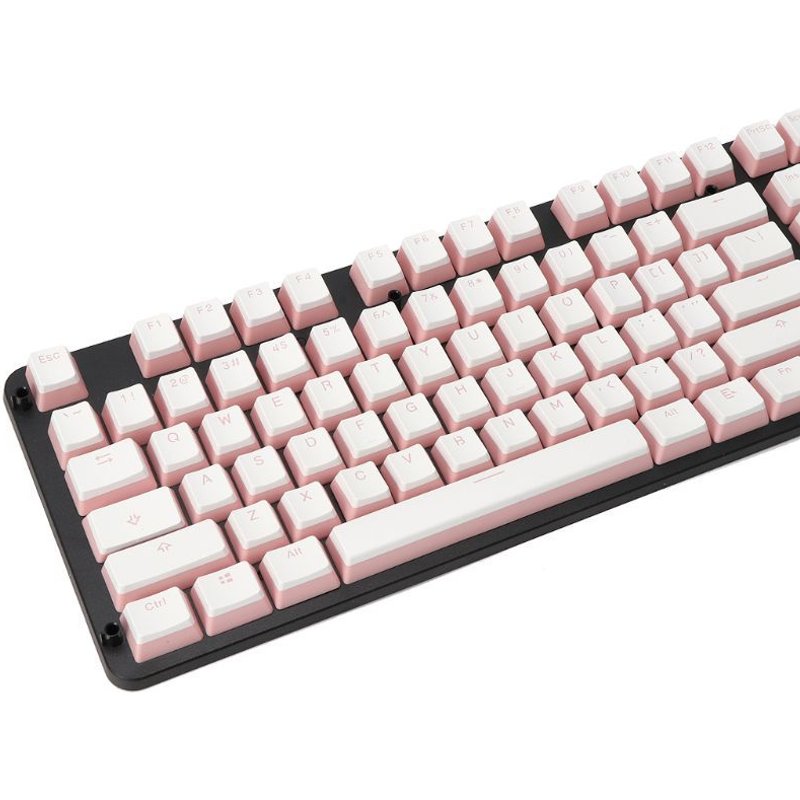 Capuchons de touches de clavier 108 RGB, disposition ANSI, ajout ISO PBT rose pouding, Double peau de lait, pour OEM Cherry MX gh60 poker 87