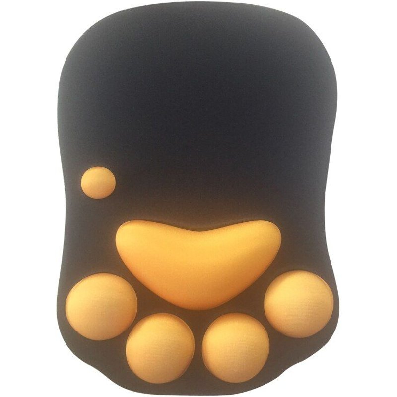 Tapis de souris 3D patte de chat en Silicone, doux, repose-poignet, mousse à mémoire de forme, coussin de jeu