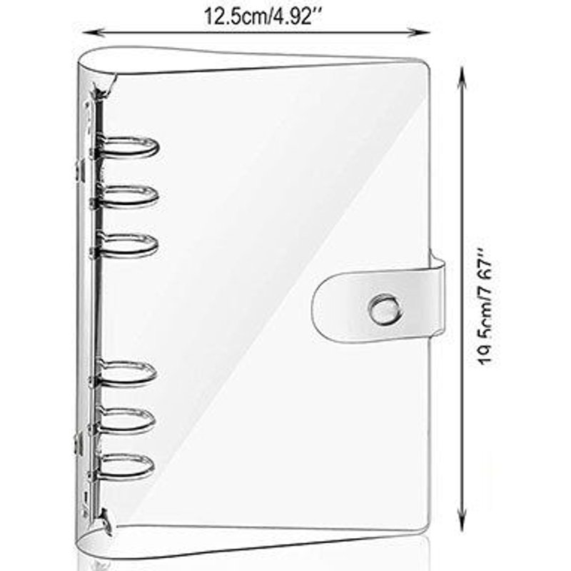 Mini classeur Ă feuilles mobiles A6, pochettes Ă bouton-pression, Mini classeur de Budget, couvertures de reliure Ă 6 anneaux en PVC transparent, protecteur d'anneau rond pour ordinateur portable