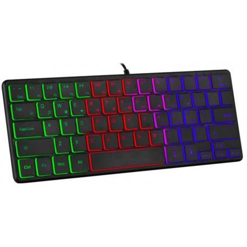 Clavier de jeu filaire USB 64 touches, Mini rétroéclairage rvb utile