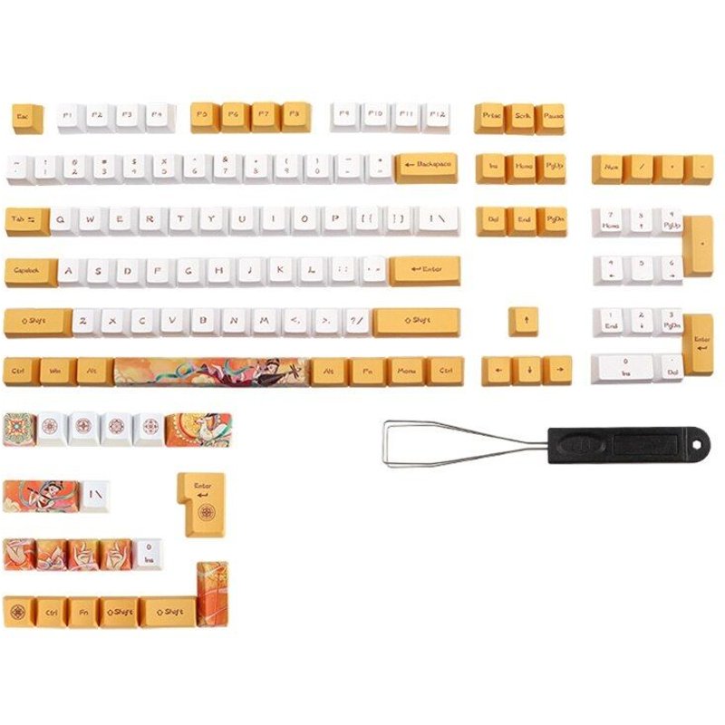 Capuchons de touches de clavier à Sublimation, 124 touches, en Pbt, pour clavier mécanique, OEM, 101A