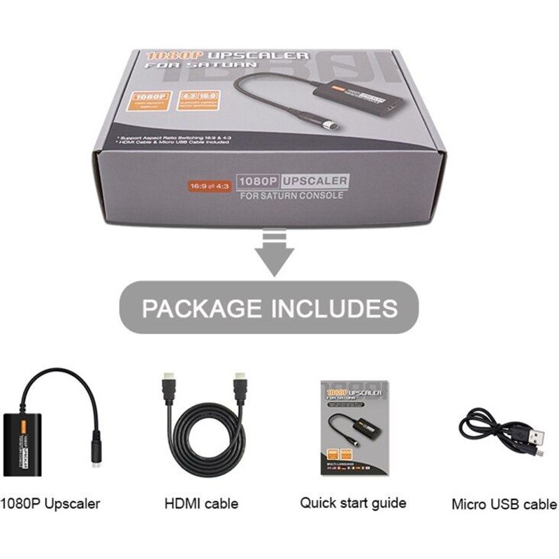 Adaptateur compatible HDMI pour Console de jeu sega Saturn, convertisseur HDTV 1080P 16/9 4/3, connecteur TV, accessoires pour sega 101A