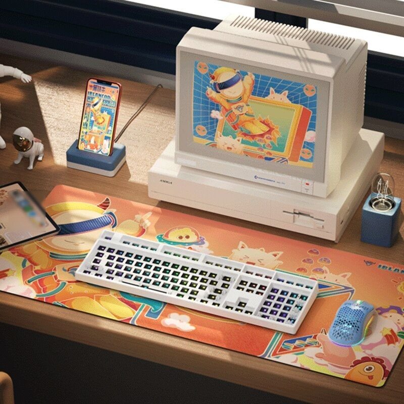 Grand tapis de souris extensible, 90x40cm, antidérapant, joli tapis de jeu, idéal pour le bureau, pour filles et garçons, 101A